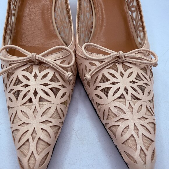 ✨ Stuart Weitzman “Kokomo” Mimosa Kid Leather Cutout Kitten Heels – Size 7.5 – - Picture 4 of 10